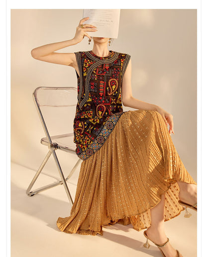 High-End Summer Dress for Women |New Chinese Style Embroidered Long Dress