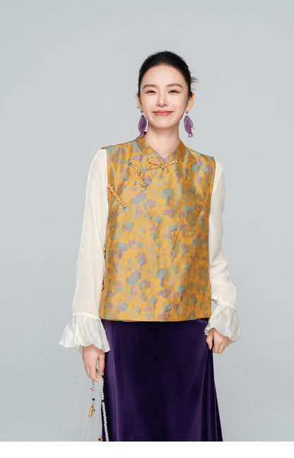 Stylish Sleeveless Vest with Stand Collar