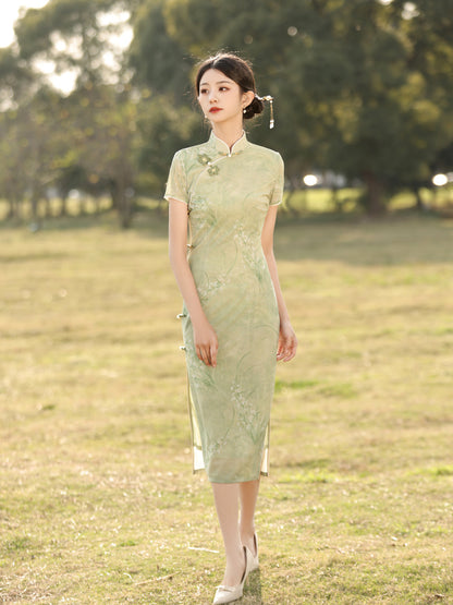 Elegant Pink Cheongsam – Youth Summer 2025 Dress