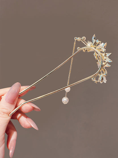 Super Fairy Bell Orchid Tassel U Hairpin Women High End Step Shake