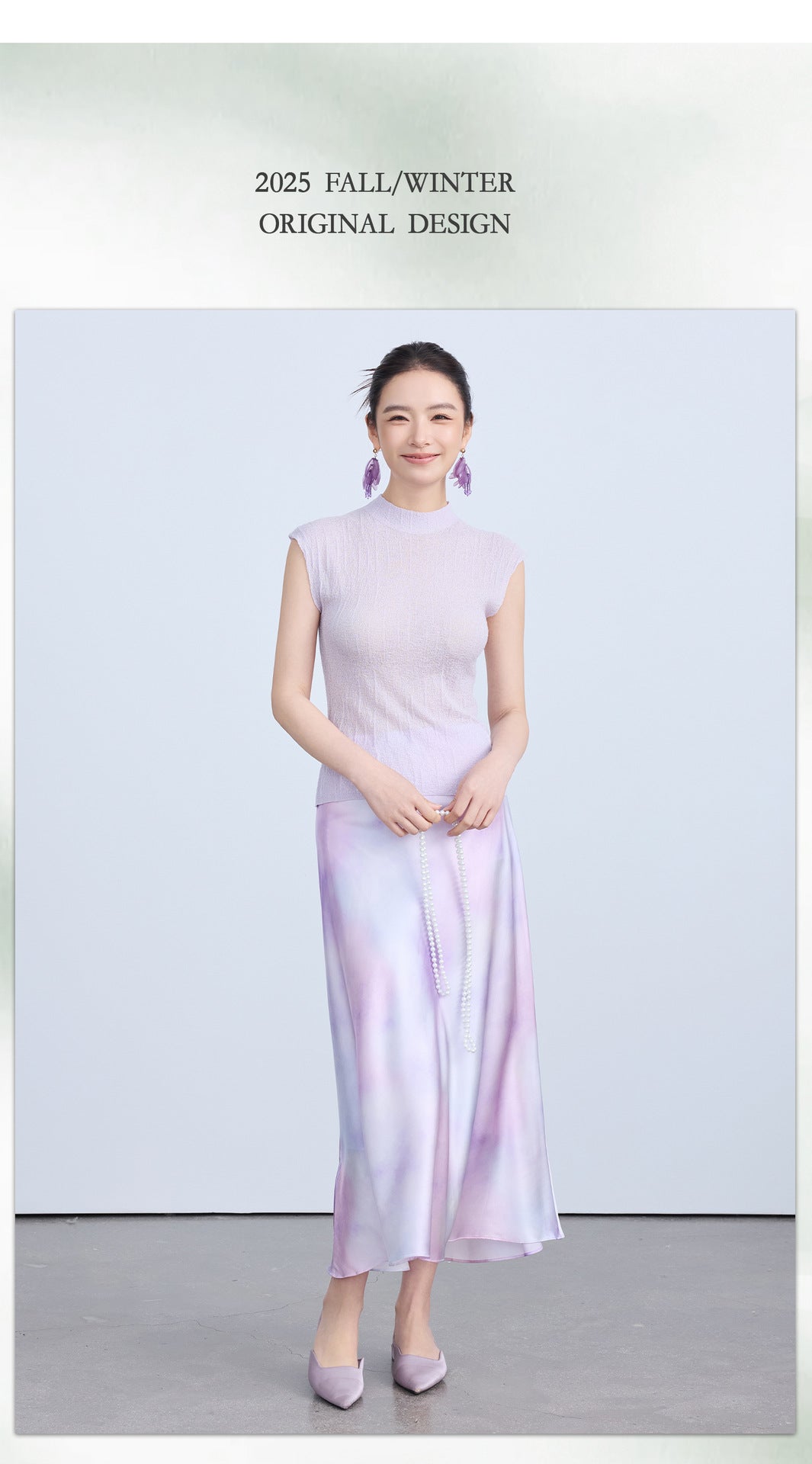 Chic High-End Silk Gradient Half Skirt for Women