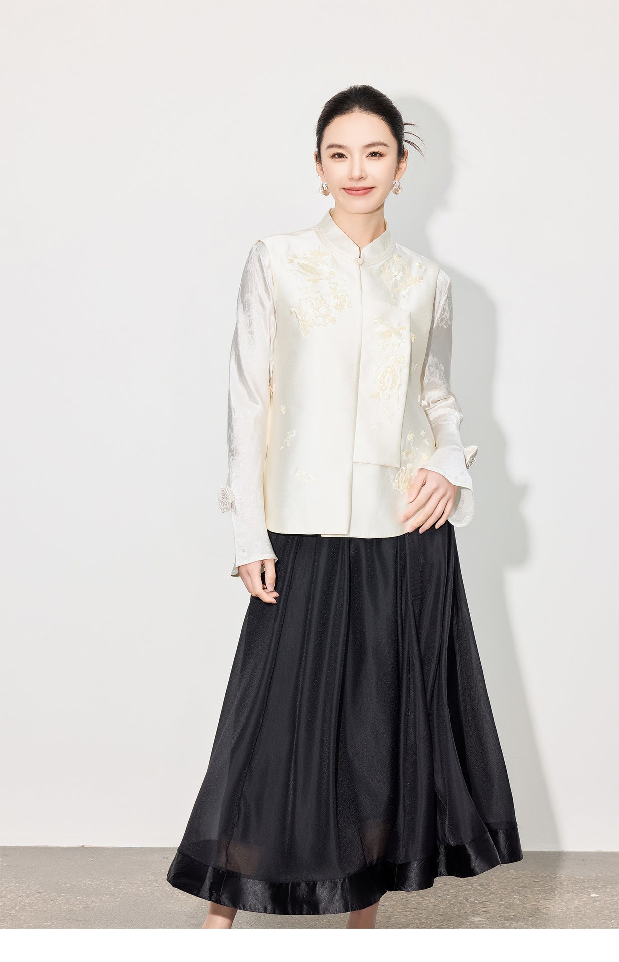 High-End Solid Color Long Skirt — Timeless A-Line Silhouette