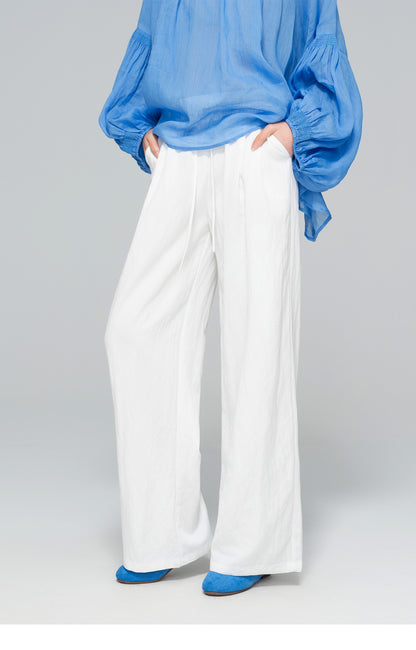 Elegant White Wide Leg Pants for Autumn