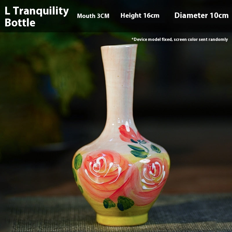 Jingdezhen Handmade Ceramic Vase — Oil Painting Style Small Home Decor