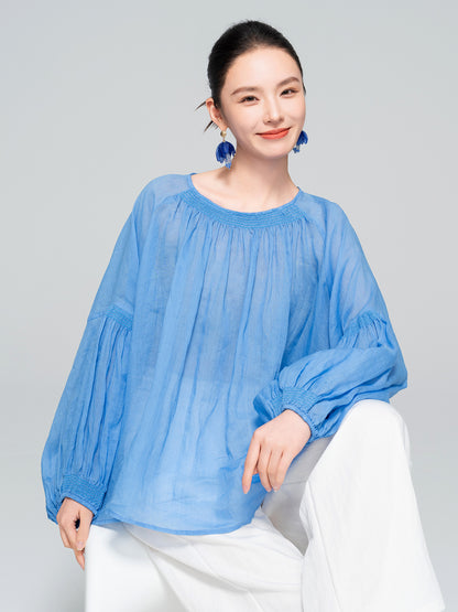 High-End Linen Casual Plus Size Women's Shirt