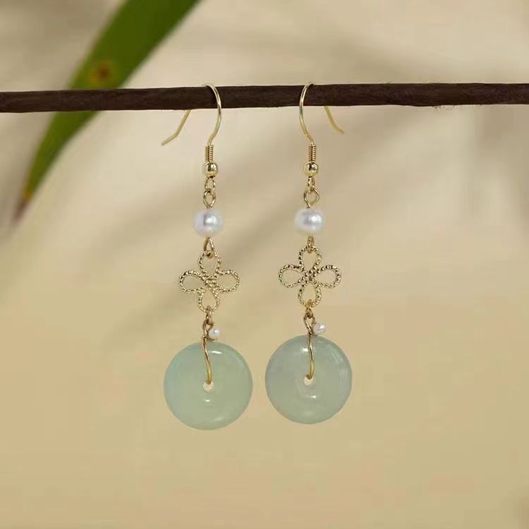 Peace Buckle Tassel Earrings | 2025 New Chinese Style Silver Plated Jewelry