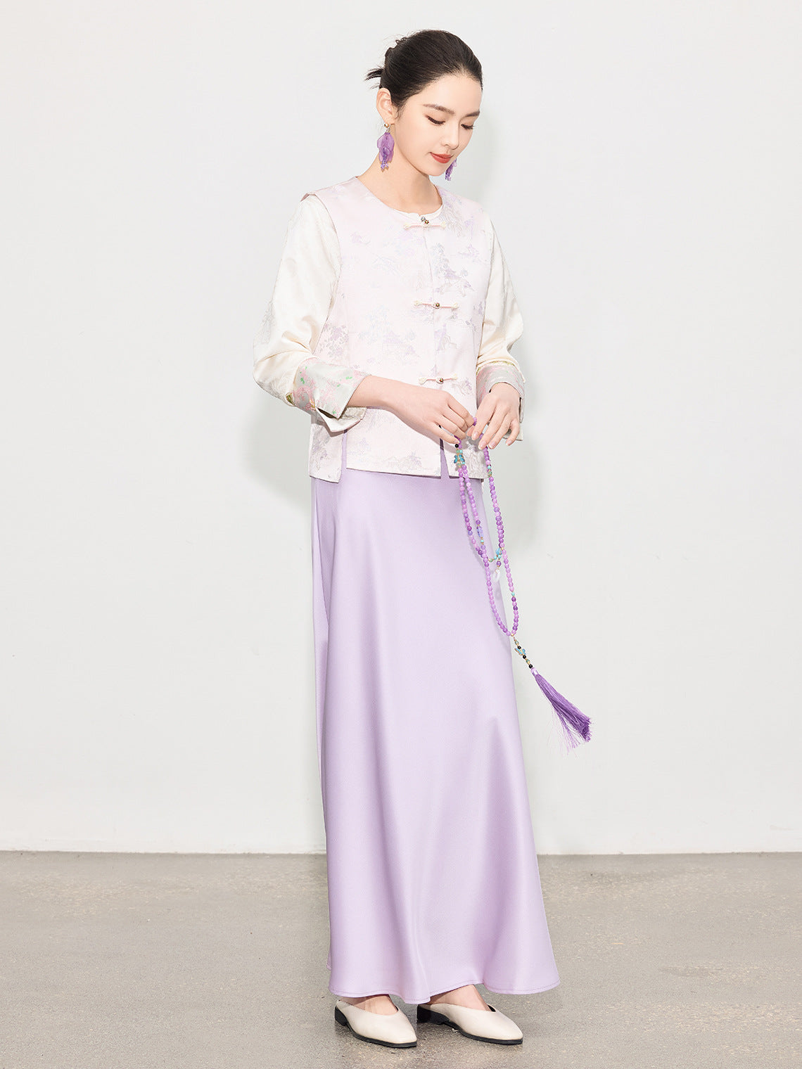 Stylish Button-Up Jacquard Vest for Women