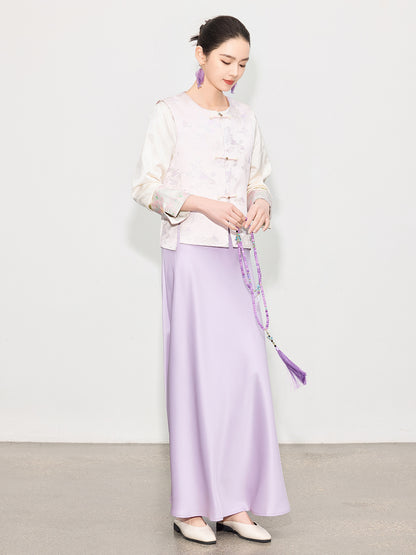 Stylish Button-Up Jacquard Vest for Women