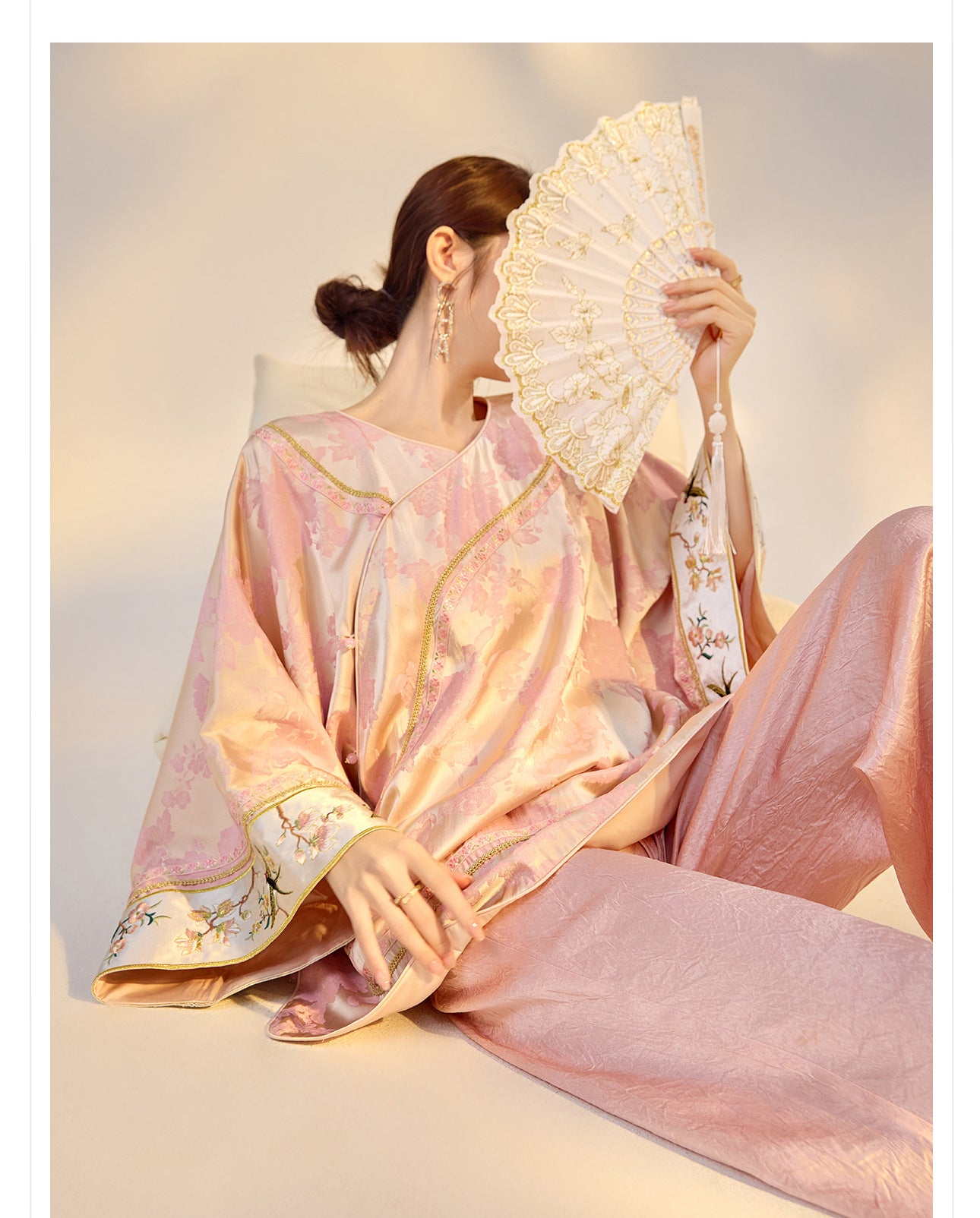 Elegant Jacquard Rayon Shirt New Chinese Style Loose Top