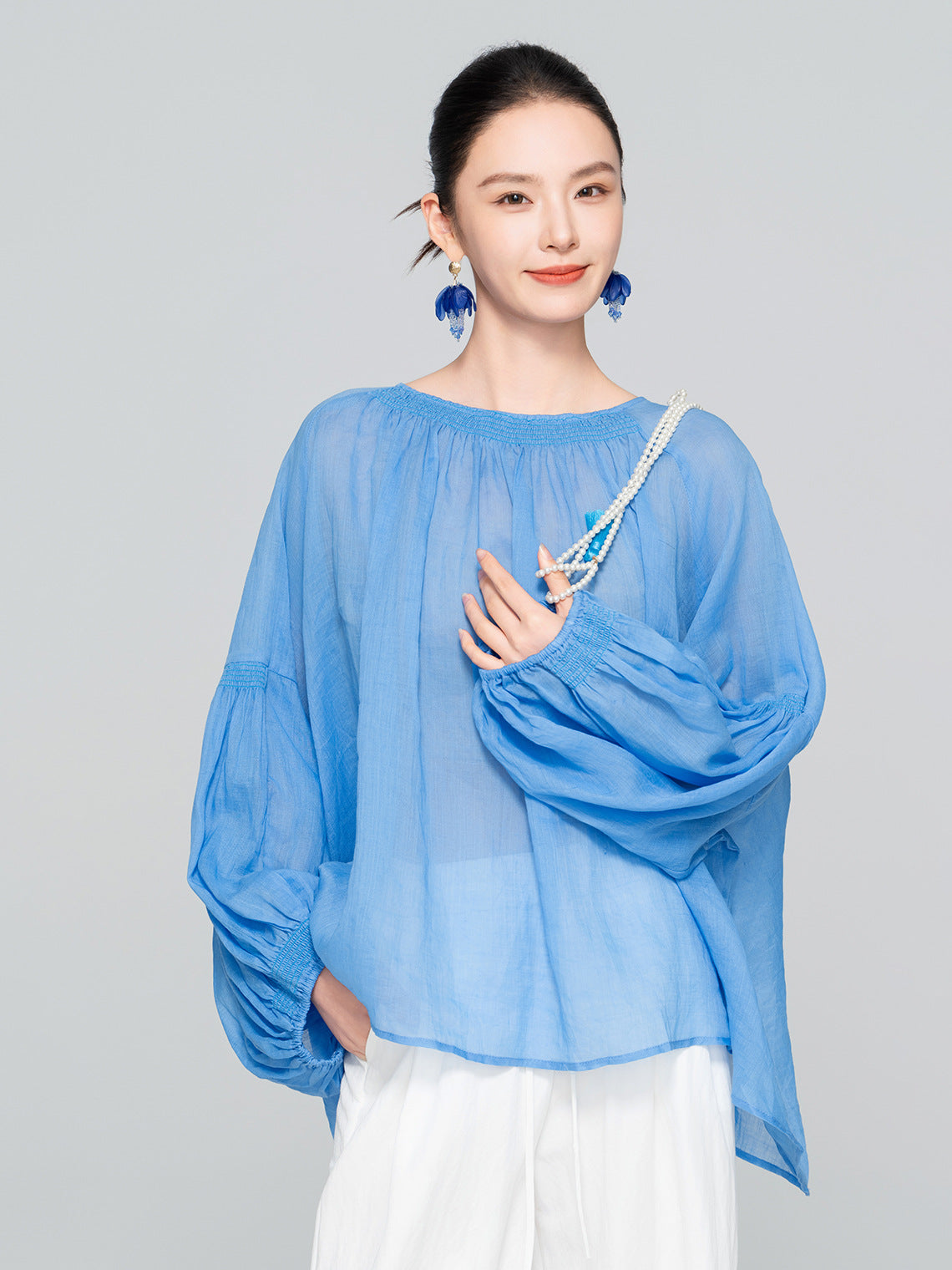 High-End Linen Casual Plus Size Women's Shirt