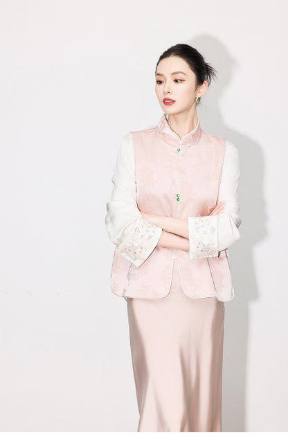 High-End Elegant Jacquard Vest Top for Women