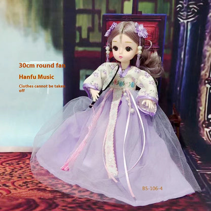 Ancient Style Hanfu Music Multi-Joint Cute Baby Light Singing Doll Figurine Girl Gift Children's Toy