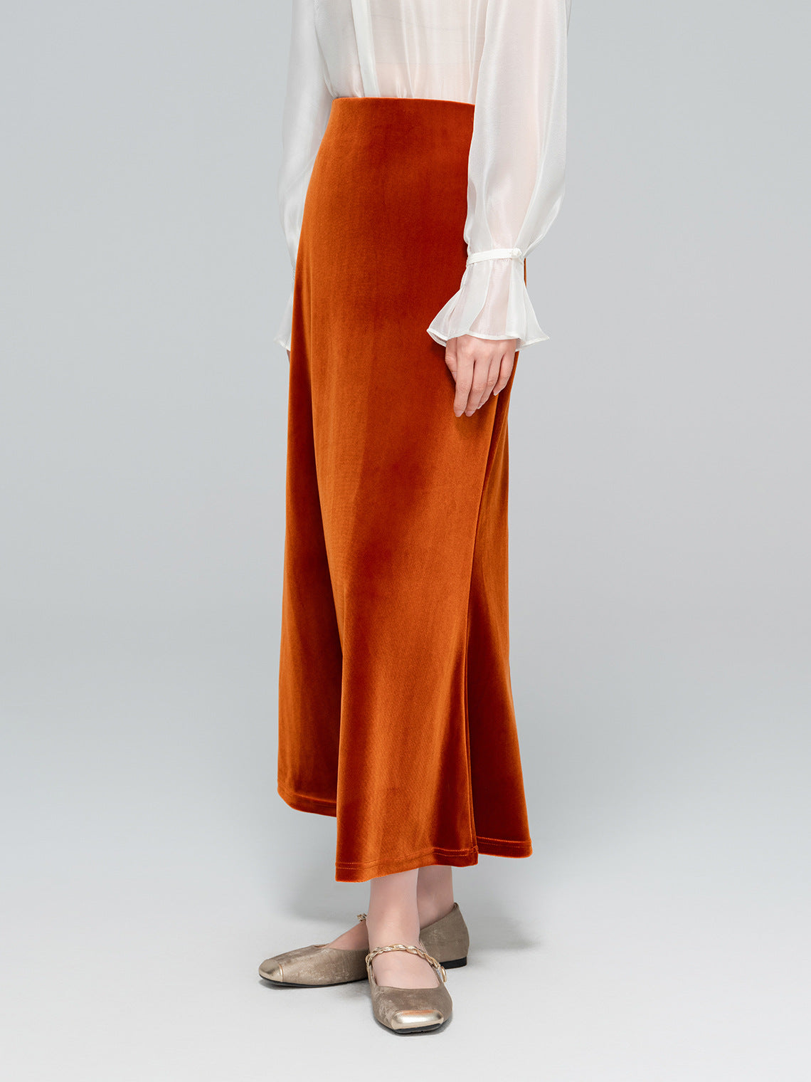Autumn High-Waist Fishtail Velvet Skirt for Women