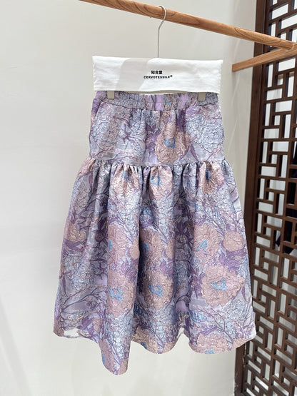 Early Spring Retro Jacquard Embroidered Vest & Skirt Set