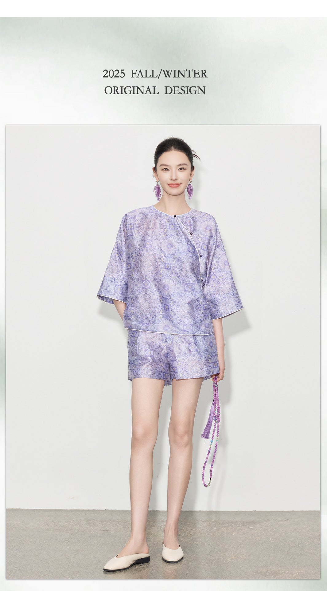 Chinese Style Asymmetrical Shirt & Shorts Set New Summer Casual Outfit