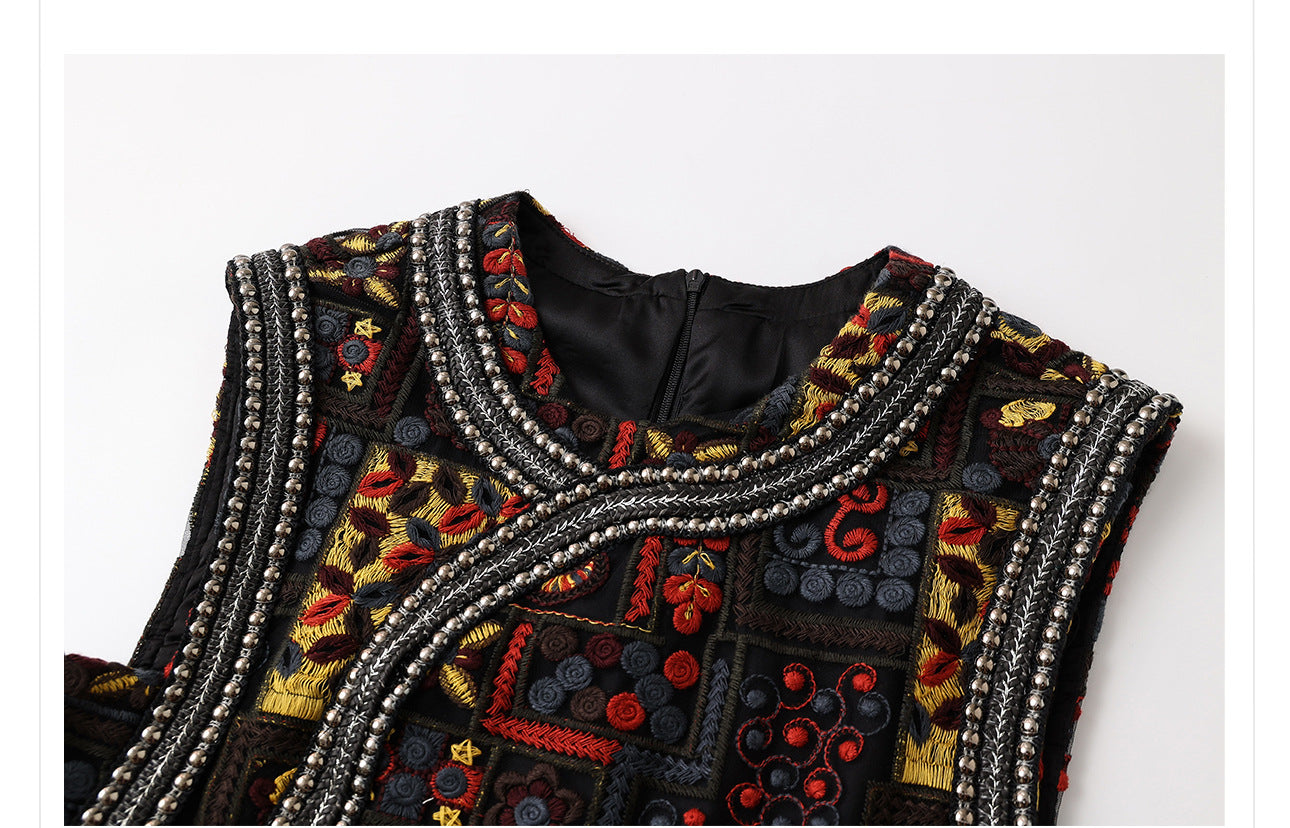 High-End Summer Dress for Women |New Chinese Style Embroidered Long Dress