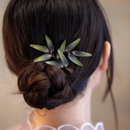 Orchid tassel headdress with side clips and new Chinese flower hairpins