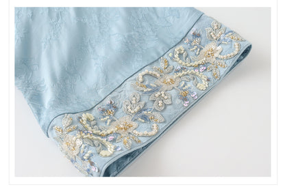 High-End National Style Beaded Jacket | Elegant Light Luxury Jacquard Top