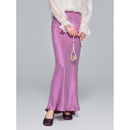 Elegant Light National Style Copper Ammonia Silk Skirt