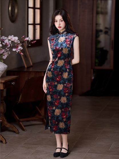 New Chinese Style Cheongsam – Retro Sleeveless Slimming Dress