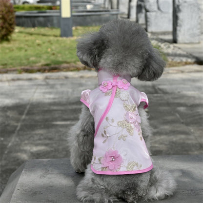 New Chinese Style Pet Cheongsam for Cats and Dogs Spring Summer