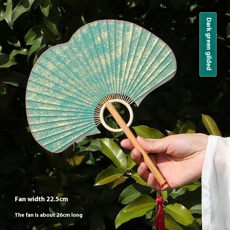 Handmade Ginkgo Leaf Xuan Paper Round Fan — Classical Chinese Style