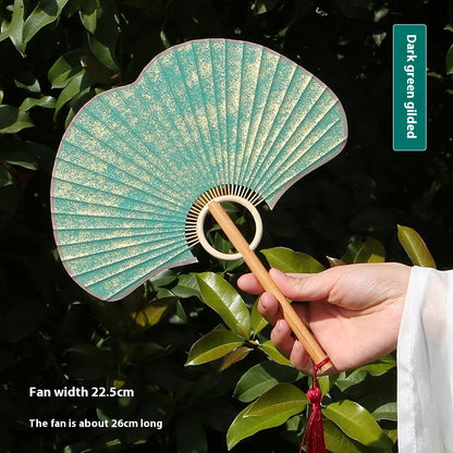 Handmade Ginkgo Leaf Xuan Paper Round Fan — Classical Chinese Style