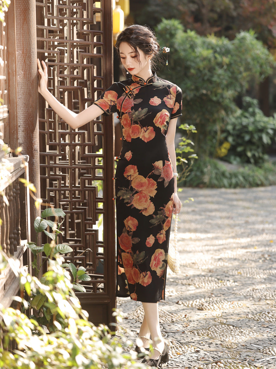 Improved Chinese Style Qipao – Slim Fit High-End Dress