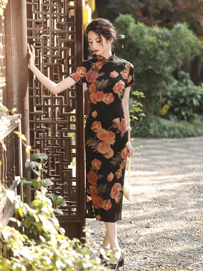 Improved Chinese Style Qipao – Slim Fit High-End Dress