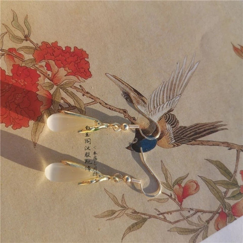 Ancient Style Hanfu Earrings | National Style Ear Hooks Cheongsam Accessory