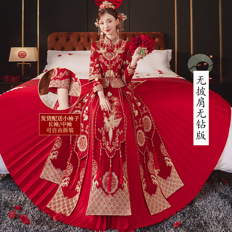 Chinese Wedding Dress Dragon Phoenix Xiuhe Bride & Groom Set