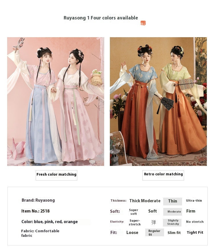 Tang Dynasty Hanfu Set — Beizi Shirt & Eight-Panel Waist Skirt