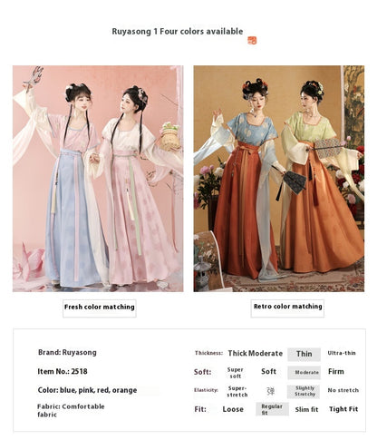 Tang Dynasty Hanfu Set — Beizi Shirt & Eight-Panel Waist Skirt
