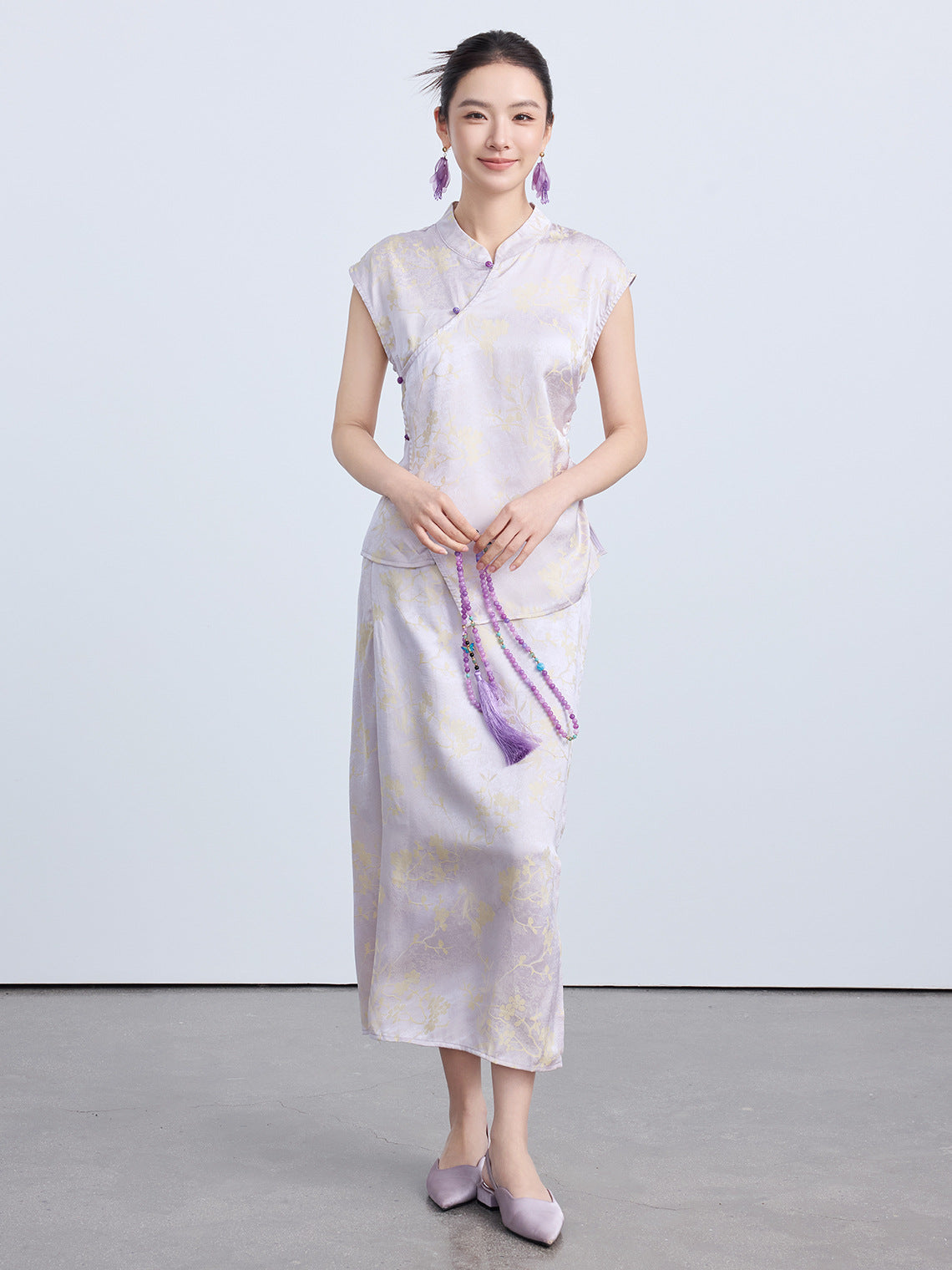 High-End Retro Jacquard Midi A-Line Skirt