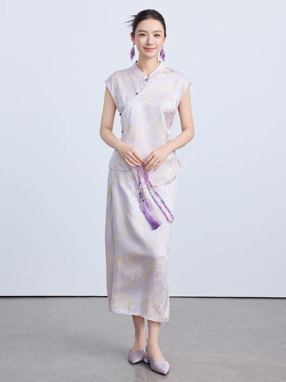 High-End Retro Jacquard Midi A-Line Skirt