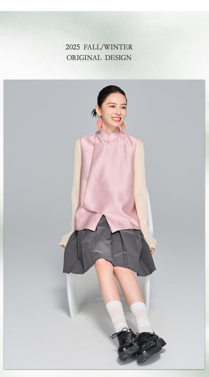 Stylish Stand Collar Women's Vest