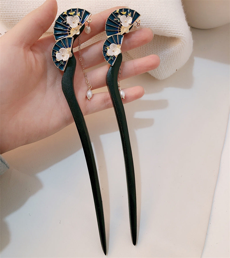 Ancient Style Fan Shaped Hairpin Hair Accessory Women Hanfu Hair Ornament