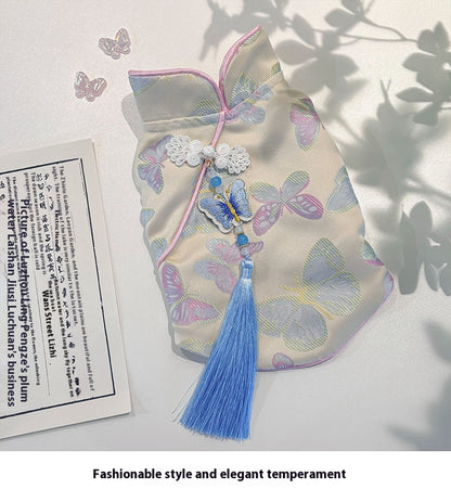 New Chinese Style Autumn Winter Pet Cheongsam for Small Medium Dogs