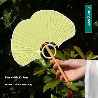 Handmade Ginkgo Leaf Xuan Paper Round Fan — Classical Chinese Style