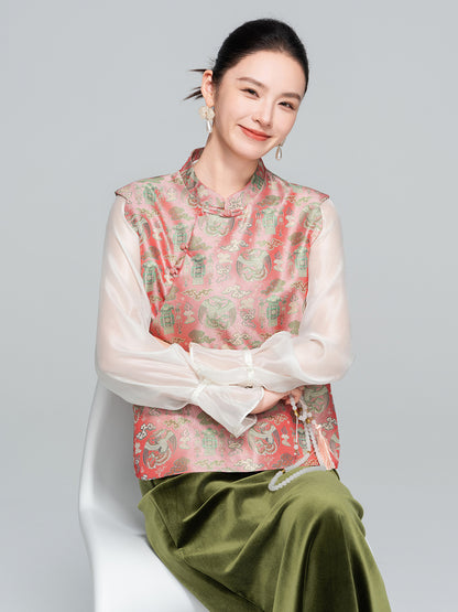 Sophisticated Sleeveless Asymmetrical Stand Collar Vest