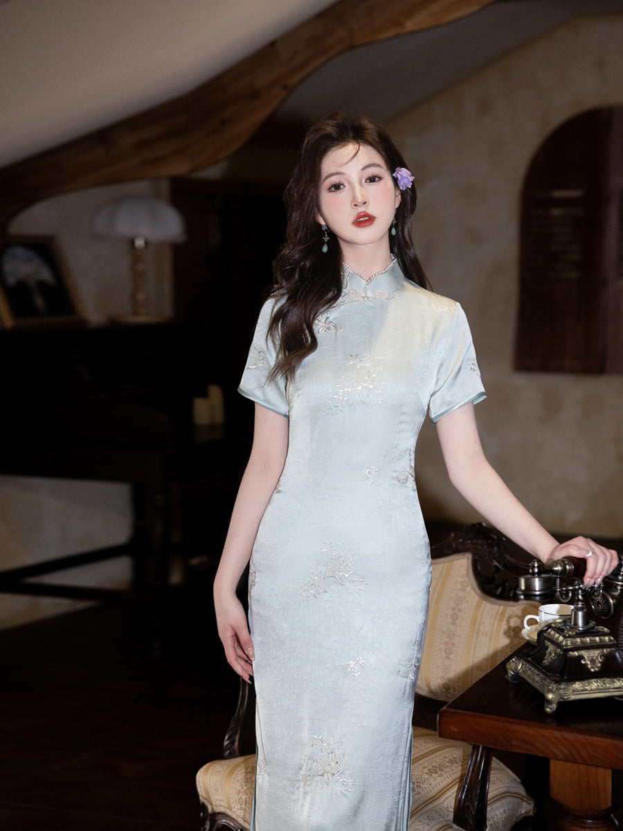 Artistic Camellia Cheongsam – Retro Youth Fresh Dress