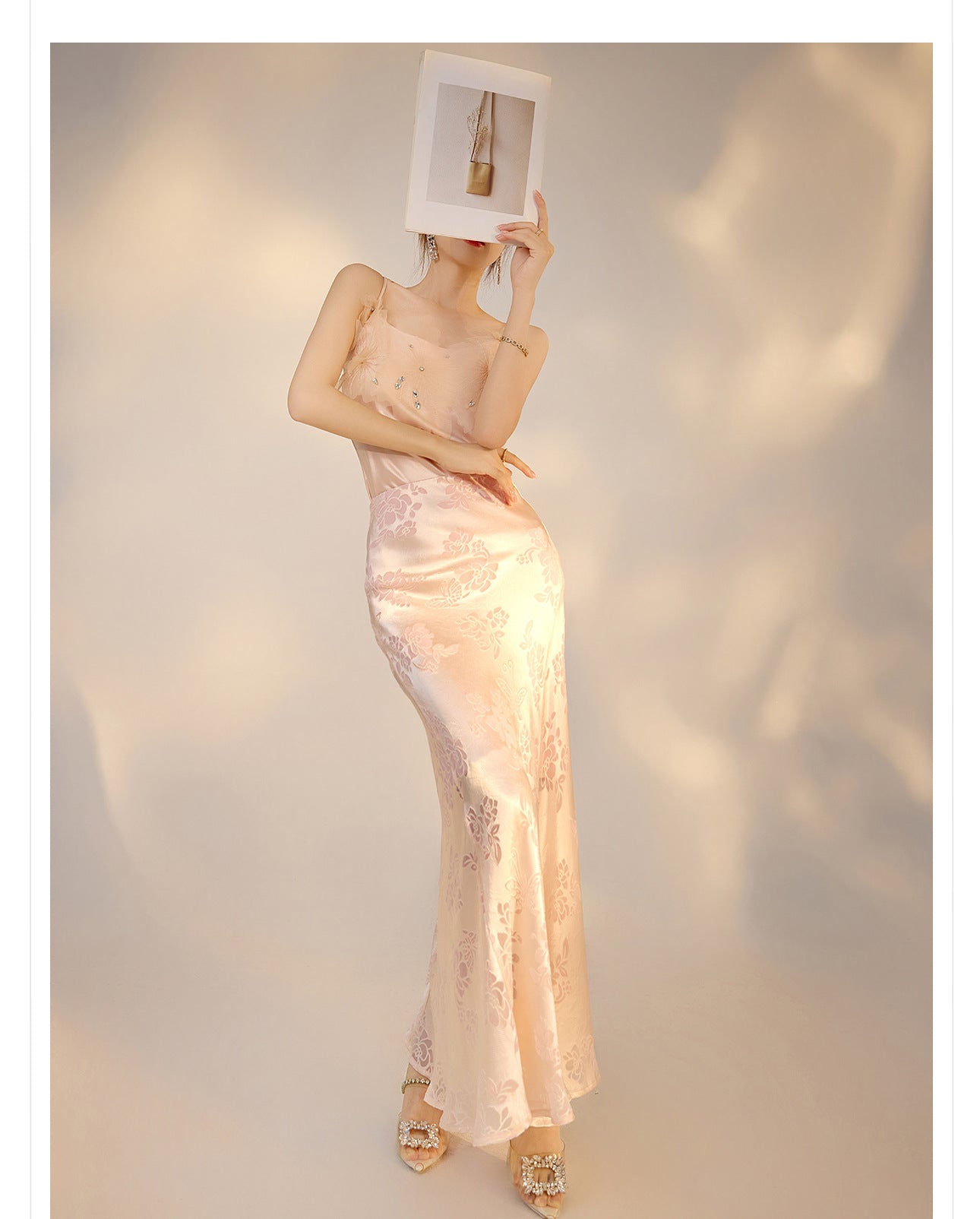 New Chinese Style Beaded Floral Acetate Top | Elegant Short Camisole