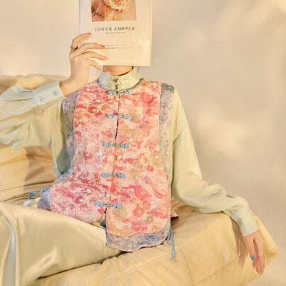 Jacquard Sequin Tank Top – Elegant National Style Women's Wear