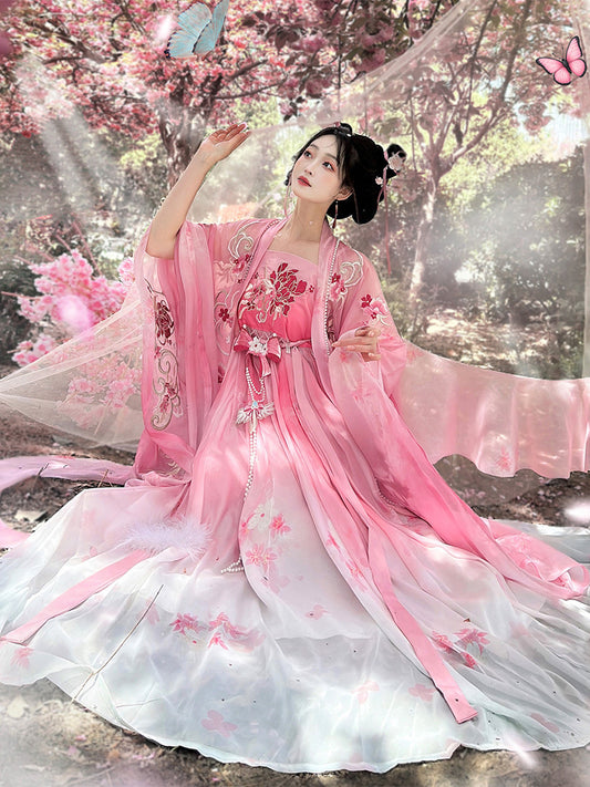 Oriental Ancient Hanfu Costume — Heavy Embroidery Summer Outfit