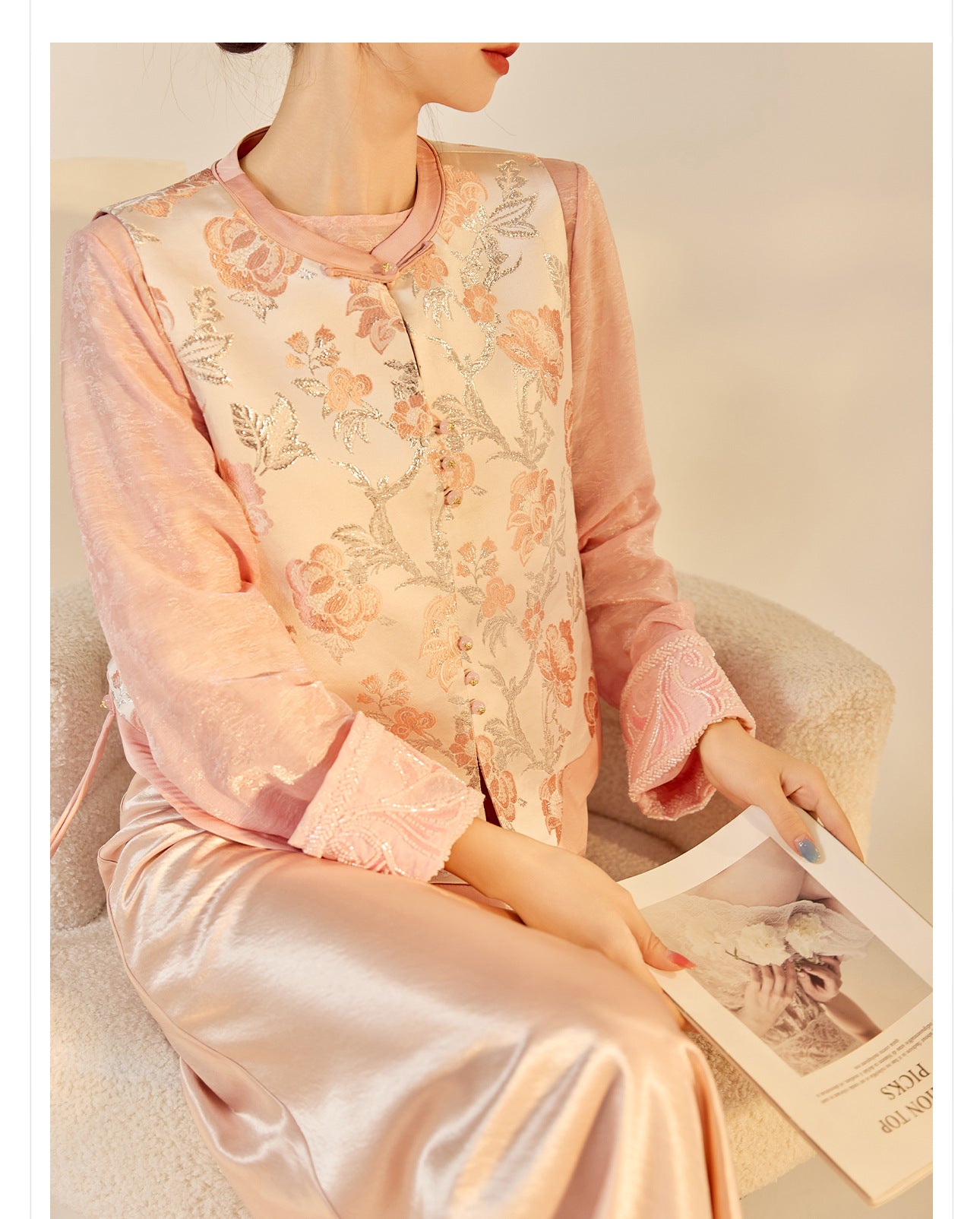 Elegant Jacquard Sleeveless Vest & Skirt Set for Autumn