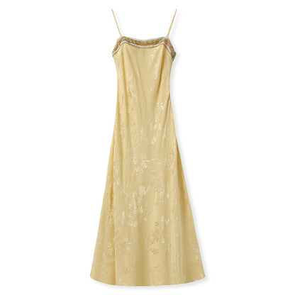 Elegant New Chinese Embroidered Jacquard Cardigan & Strap Dress Set