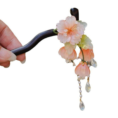 National Style Cheongsam Hairpin Women Hanfu Wooden Tassel Hair Accessory