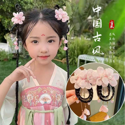 Children's Hair Clips Chinese Style Braid Tassel Hanfu Hair Accessories