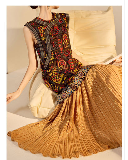 High-End Summer Dress for Women |New Chinese Style Embroidered Long Dress