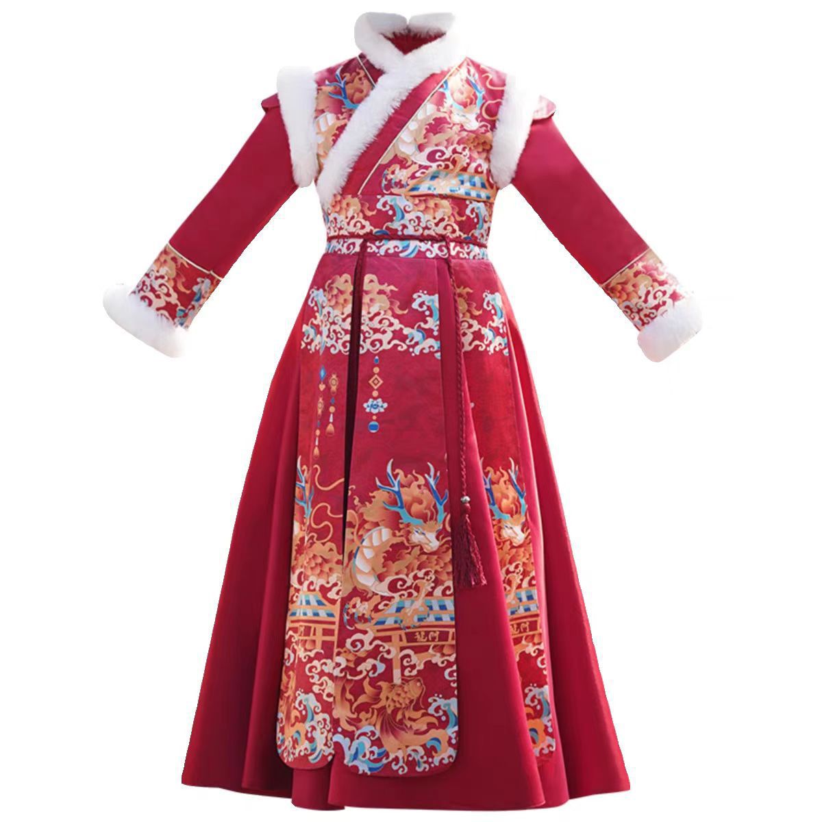 Boys’ Winter Hanfu | New Year Thickened Tang Suit Ancient Costume